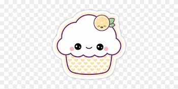 Super Kawaii Lemon Nom Nom Cupcake Stickers - Cute Sticker