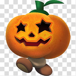 Super Mario Icons, orange pumpkin halloween r transparent background PNG clipart