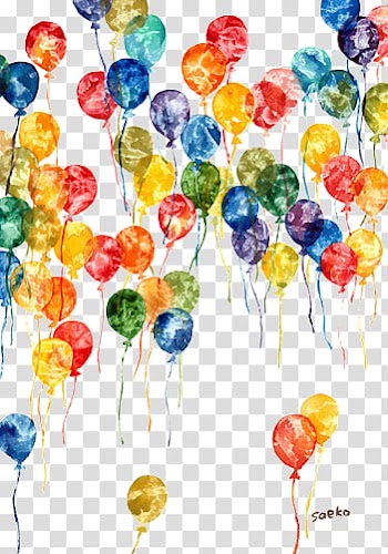 Super  , multicolored flying balloons transparent background PNG clipart