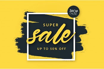 Super sale background with brush shape Free Vector