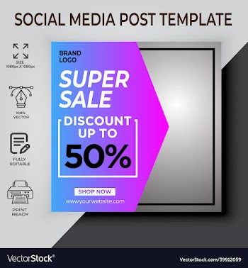 super sale social media post template
