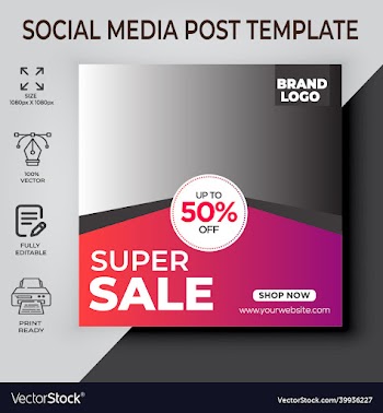 super sale social media post template