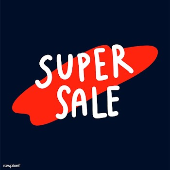 Super sale typography vector in white | Free stock vector - 472511