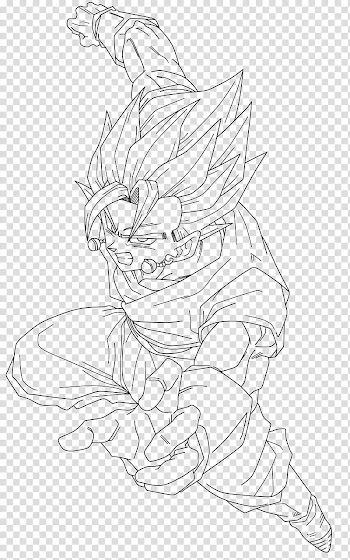 Super Vegito LINE ART, Son Goku illustration transparent background PNG clipart