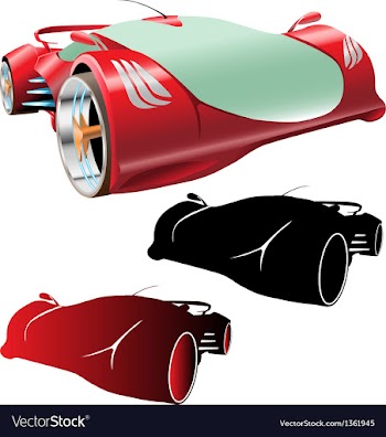 Supercar concept and silhouettes vector image