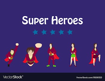 Superhero actions icon set in cartoon colored vector image