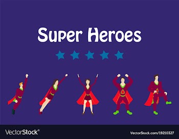 Superhero actions icon set in cartoon colored vector image
