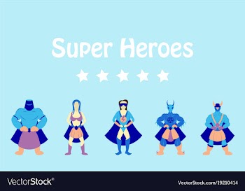 Superhero actions icon set in cartoon colored vector image