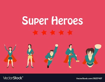 Superhero actions icon set in cartoon colored vector image