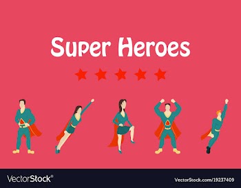 Superhero actions icon set in cartoon colored vector image