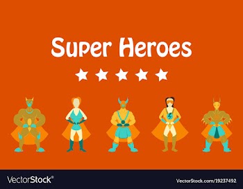 Superhero actions icon set in cartoon colored vector image