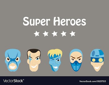 Superhero actions icon set in cartoon colored vector image