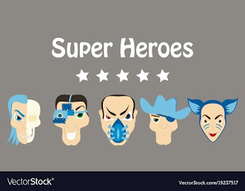 Superhero actions icon set in cartoon colored vector image