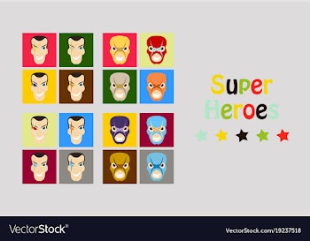 Superhero actions icon set in cartoon colored vector image