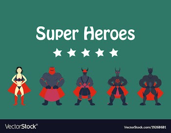 Superhero actions icon set in cartoon colored vector image