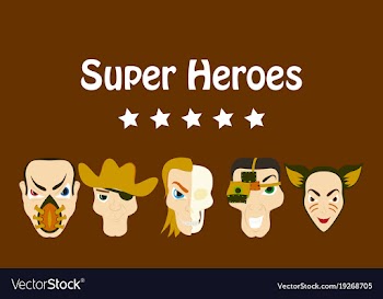 Superhero actions icon set in cartoon colored vector image