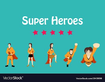 Superhero actions icon set in cartoon colored vector image