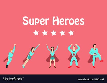 Superhero actions icon set in cartoon colored vector image