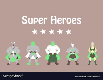 Superhero actions icon set in cartoon colored vector image