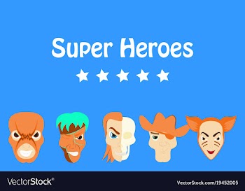 Superhero actions icon set in cartoon colored vector image