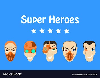 Superhero actions icon set in cartoon colored vector image