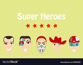 Superhero actions icon set in cartoon colored vector image
