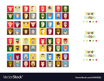 Superhero actions icon set in cartoon colored vector image