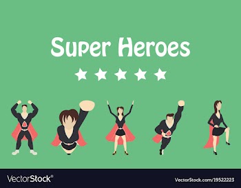 Superhero actions icon set in cartoon colored vector image