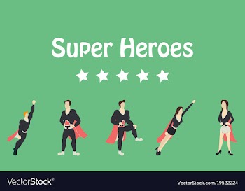 Superhero actions icon set in cartoon colored vector image