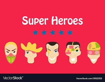 Superhero actions icon set in cartoon colored vector image