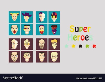 Superhero actions icon set in cartoon colored vector image