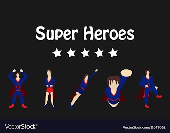 Superhero actions icon set in cartoon colored vector image