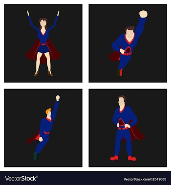 Superhero actions icon set in cartoon colored vector image