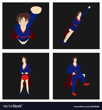Superhero actions icon set in cartoon colored vector image