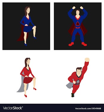 Superhero actions icon set in cartoon colored vector image