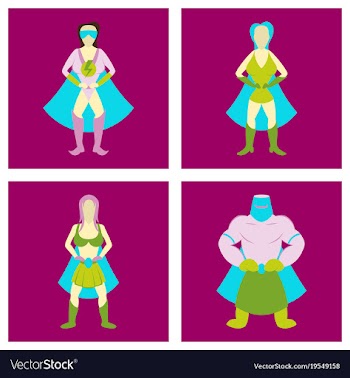 Superhero actions icon set in cartoon colored vector image