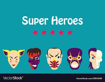 Superhero actions icon set in cartoon colored vector image