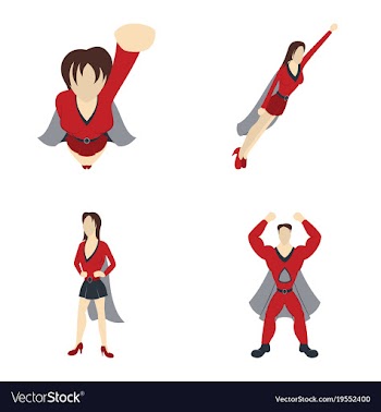 Superhero actions icon set in cartoon colored vector image