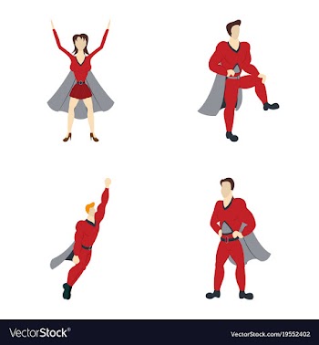 Superhero actions icon set in cartoon colored vector image
