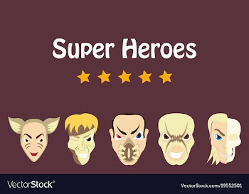 Superhero actions icon set in cartoon colored vector image