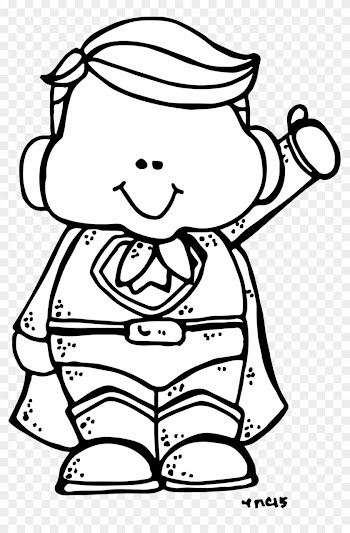 Superhero Black And White Clipart Without Head Collection - Melonheadz Clipart Black And White Png