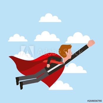 superhero businessman flying with cape successful vector illustration