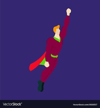 Superhero cartoon icon with superman on vector image