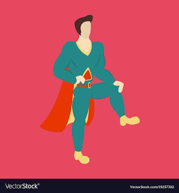 Superhero cartoon icon with superman on vector image