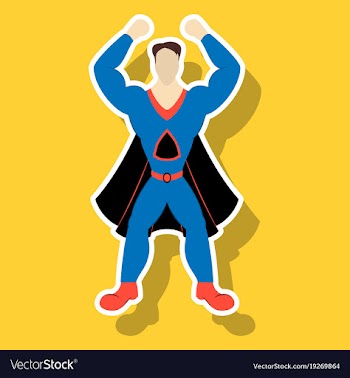 Superhero cartoon icon with superman on vector image