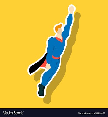 Superhero cartoon icon with superman on vector image