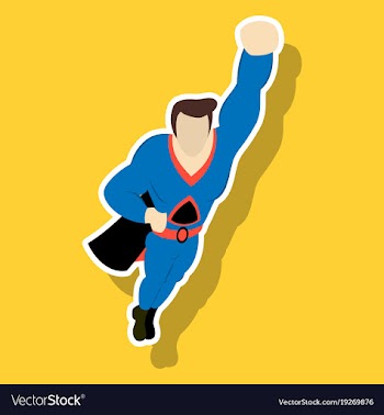 Superhero cartoon icon with superman on vector image