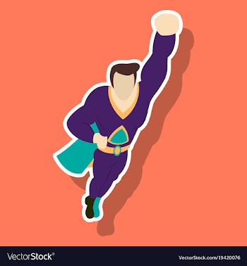 Superhero cartoon icon with superman on vector image