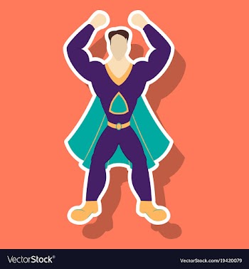 Superhero cartoon icon with superman on vector image