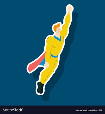 Superhero cartoon icon with superman on vector image